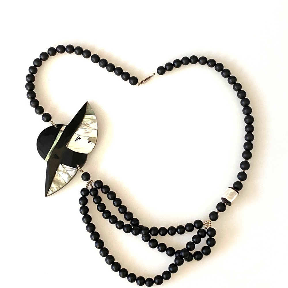 Karla Jordan Art Deco Woman Wearing Hat Retro 1970s Vintage Necklace